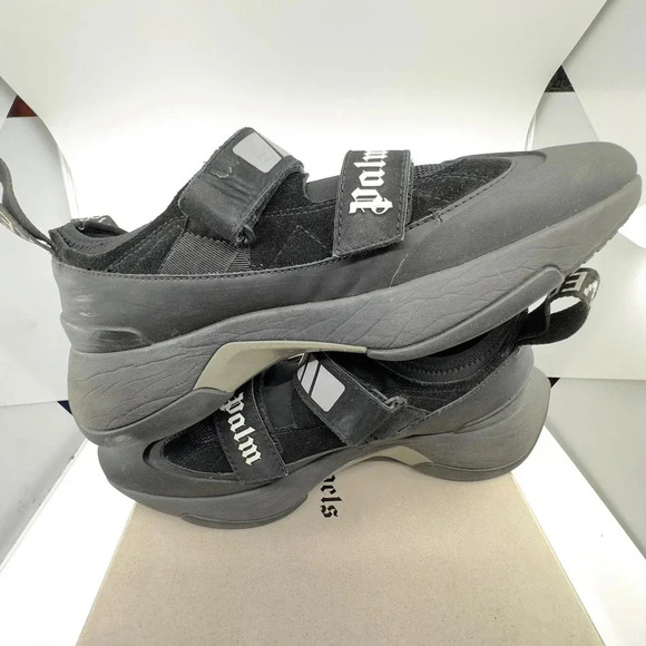 Palm Angels Mens Recovery Touch Strap Low Sneaker Shoes Black White Size EU 44 main image 9